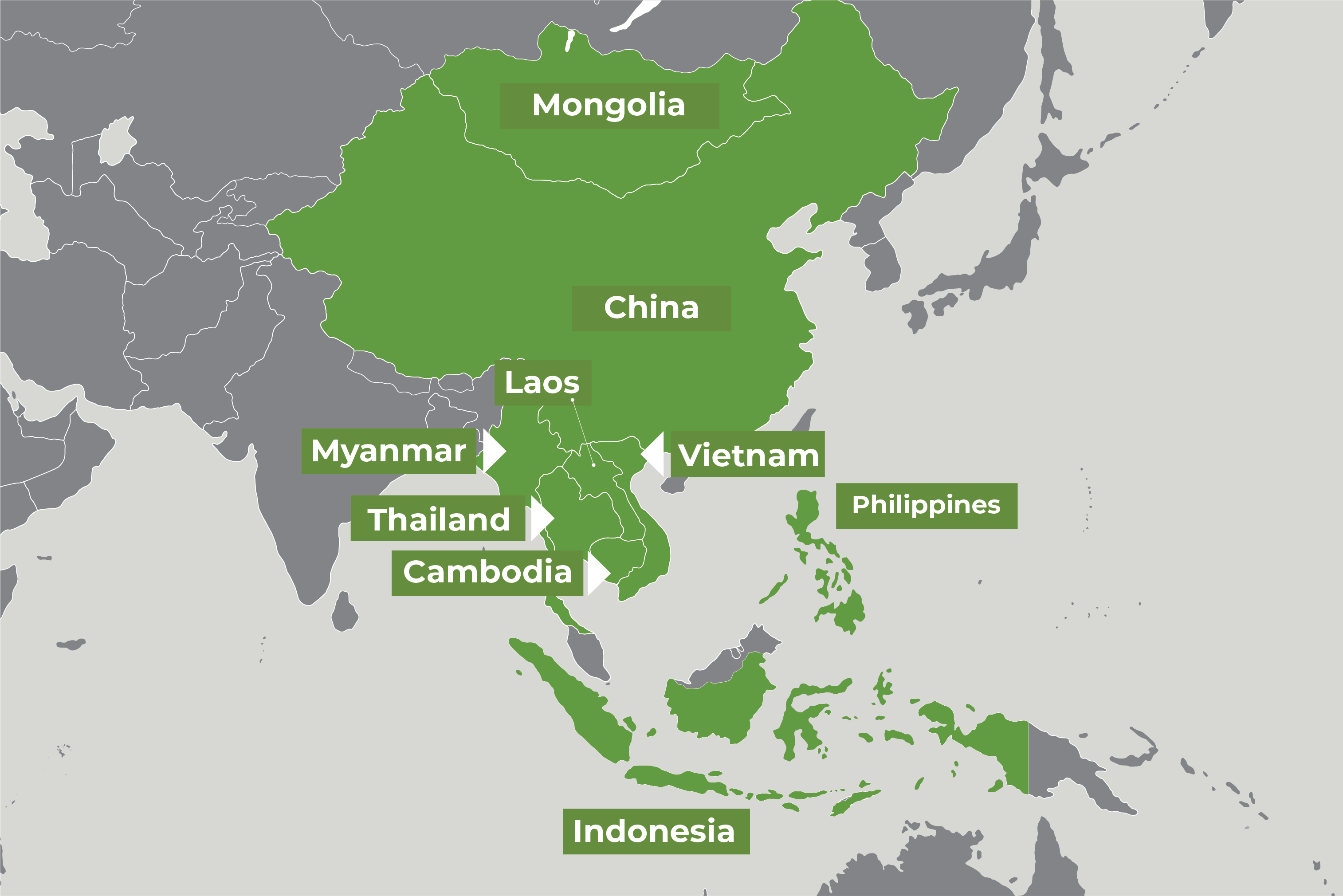 map showing countries of south east asia