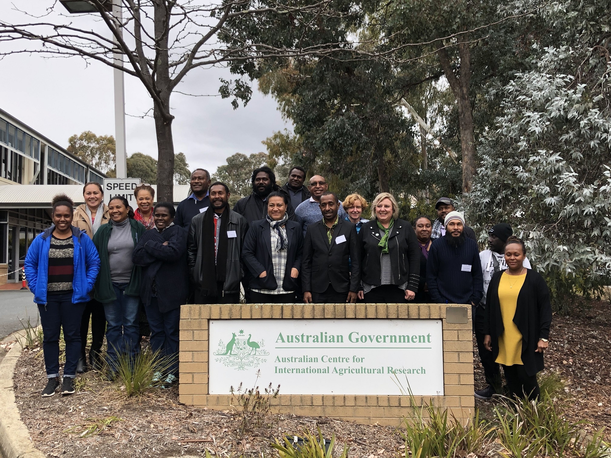 Participants in front of ACIAR’s office in Canberra