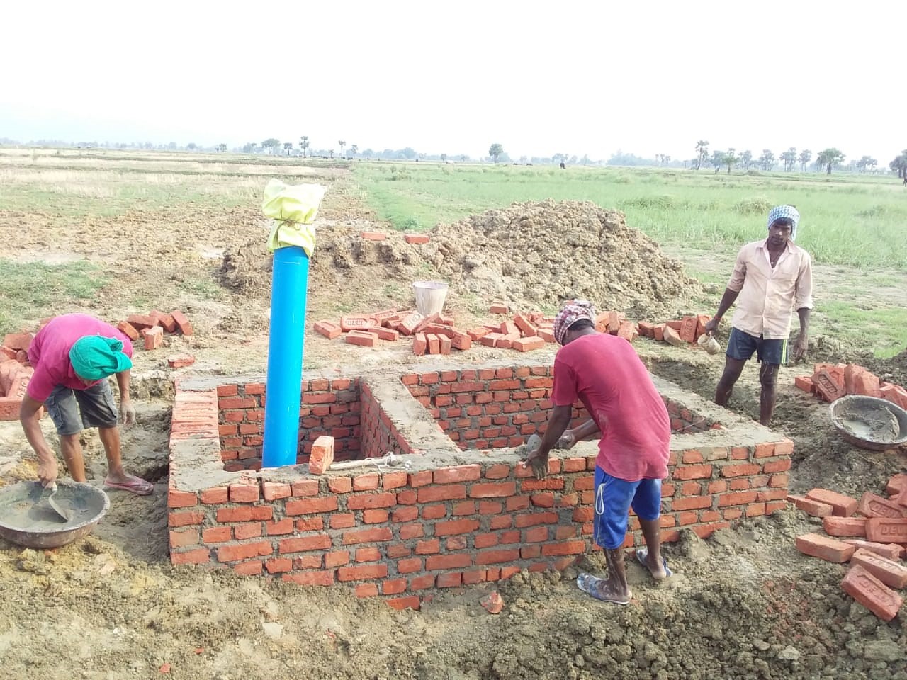 Construction of the new Aquifer Storage and Recovery system in South Bihar, which has been developed through an ACIAR-supported project. Photo provided by Nalanda University.