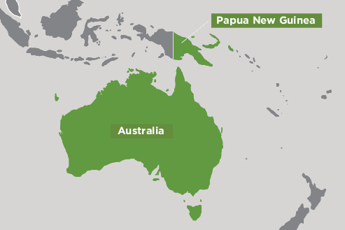 Map of Australian and Papua New Guinea