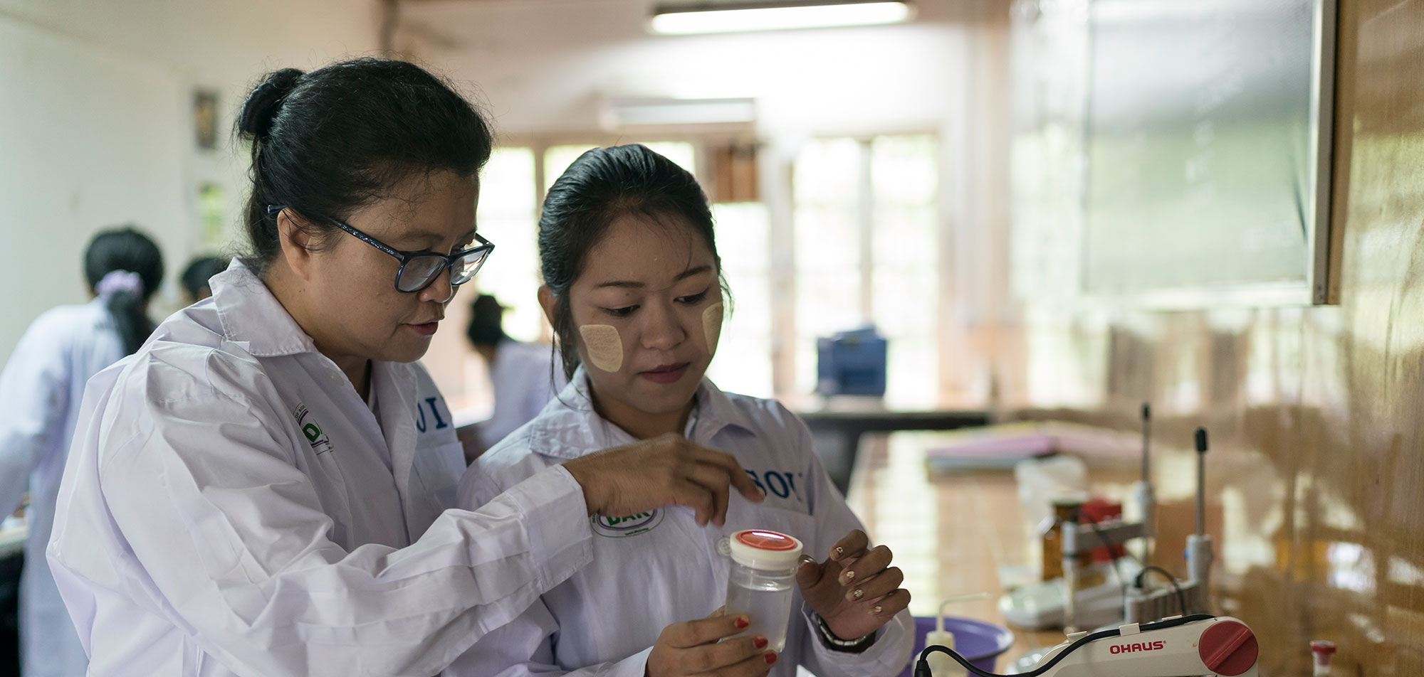 Two women in a lab