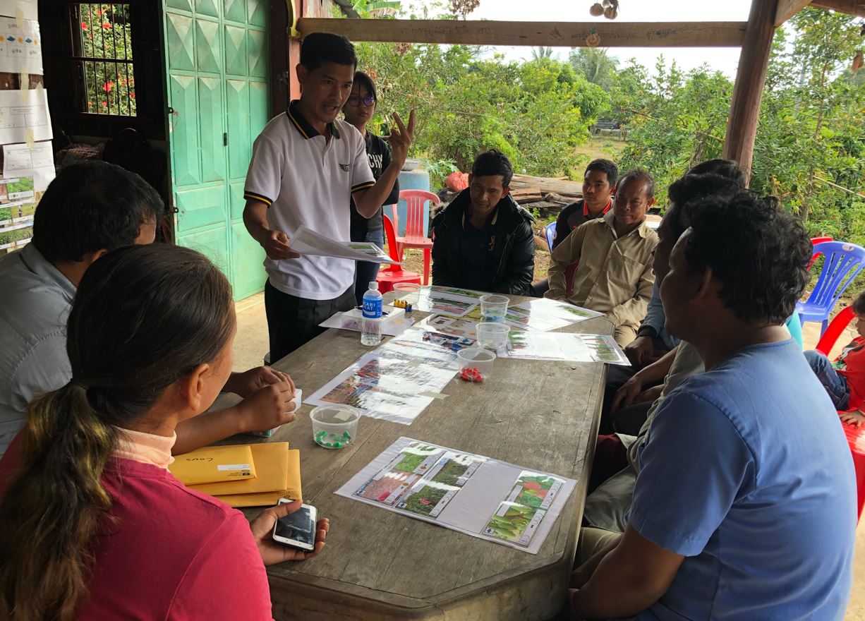 This project developed and used a game to help inform farmers about forage options. Photo supplied by Centre for Livestock and Agriculture Development (CelAgrid) in Cambodia.