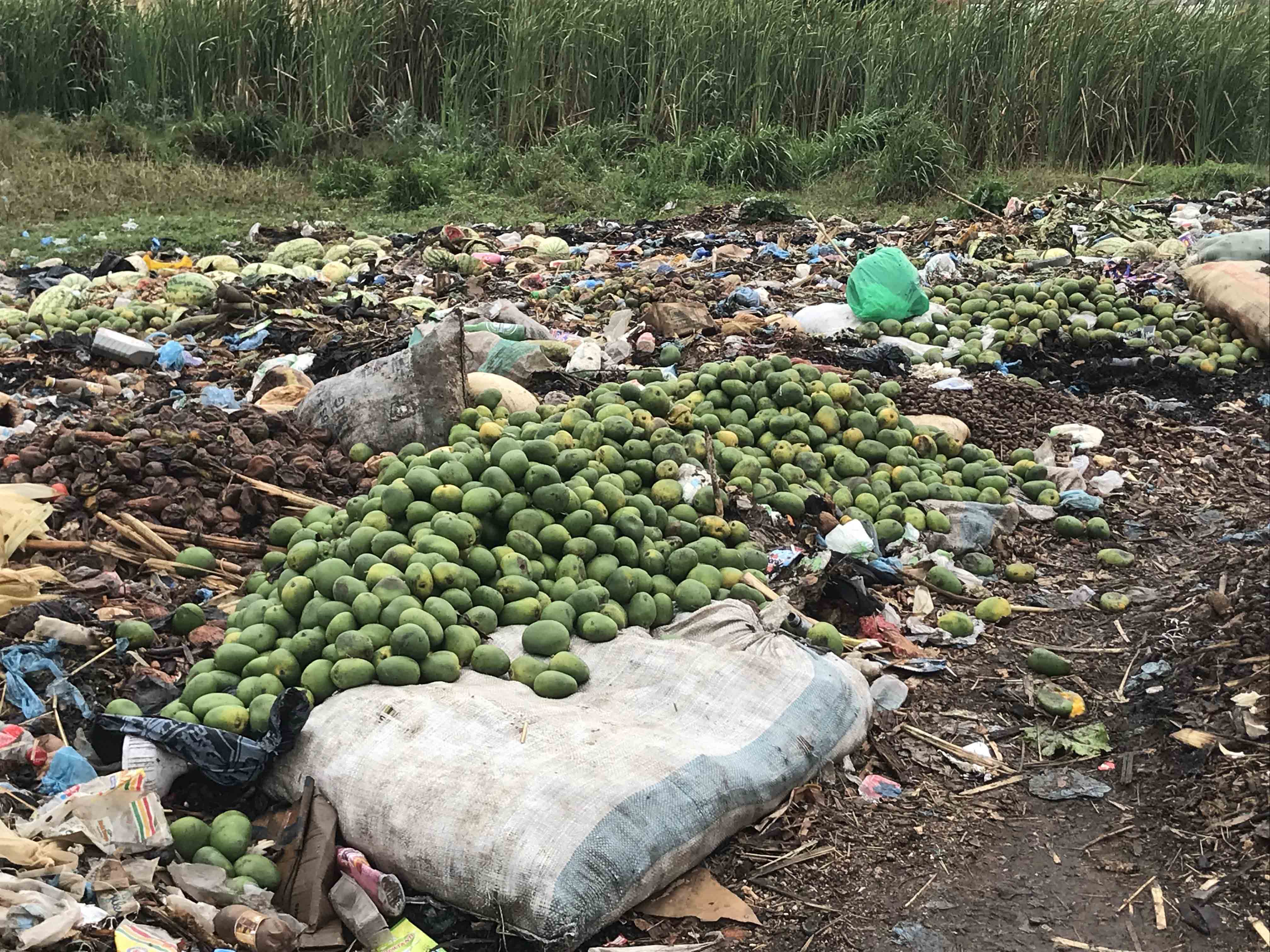 Wasted food near markets in Lusaka, Zambia