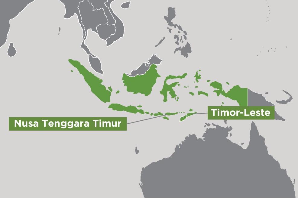 Map of Nusa Tenggara Timur and Timor-Leste