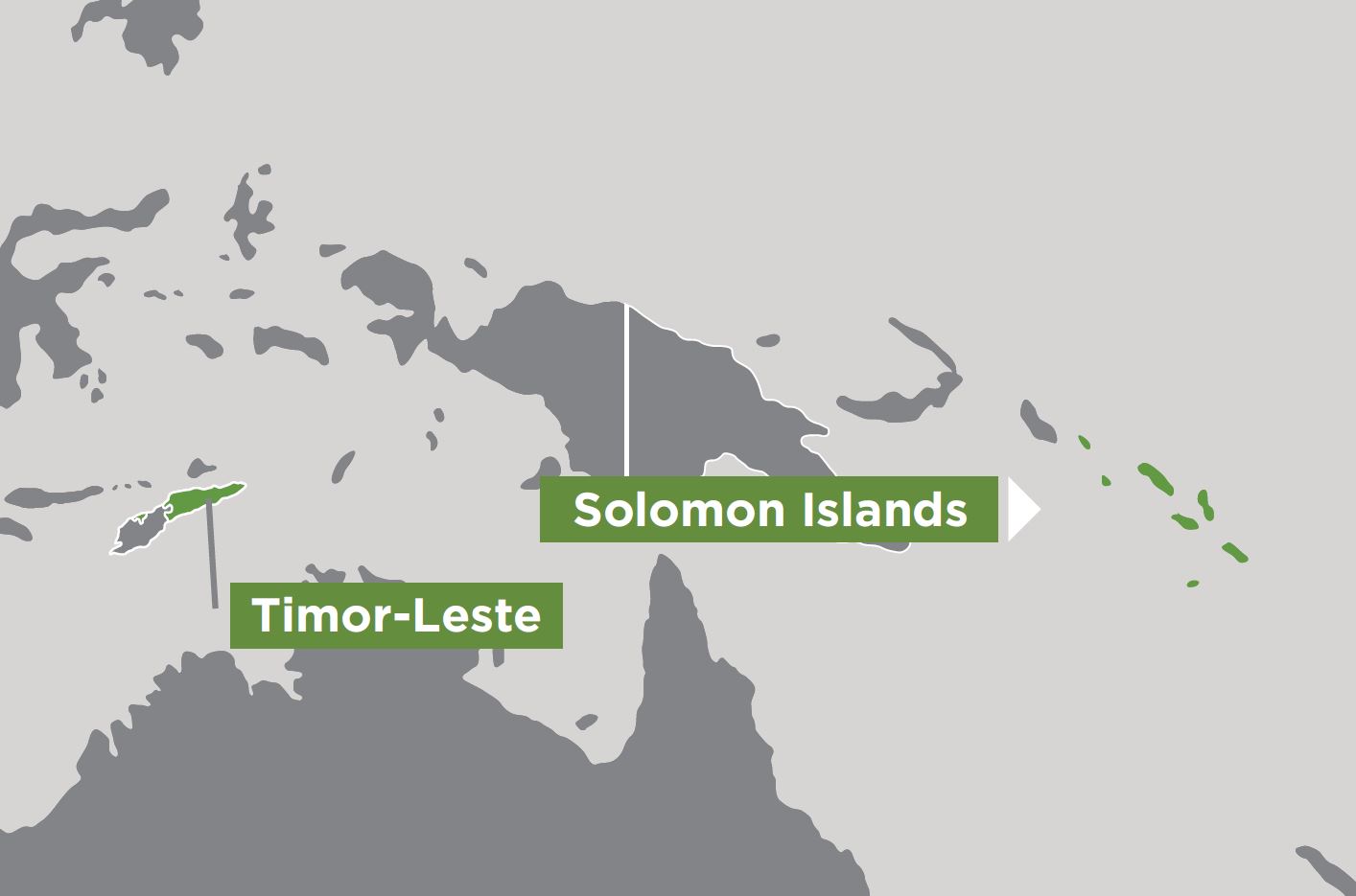 Map of Solomon Islands and Timor-Leste