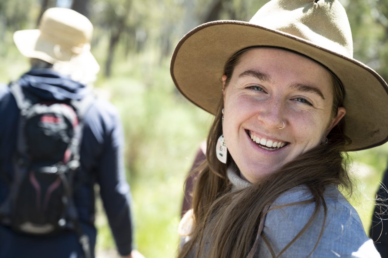 Women smiling wearing akubra hat