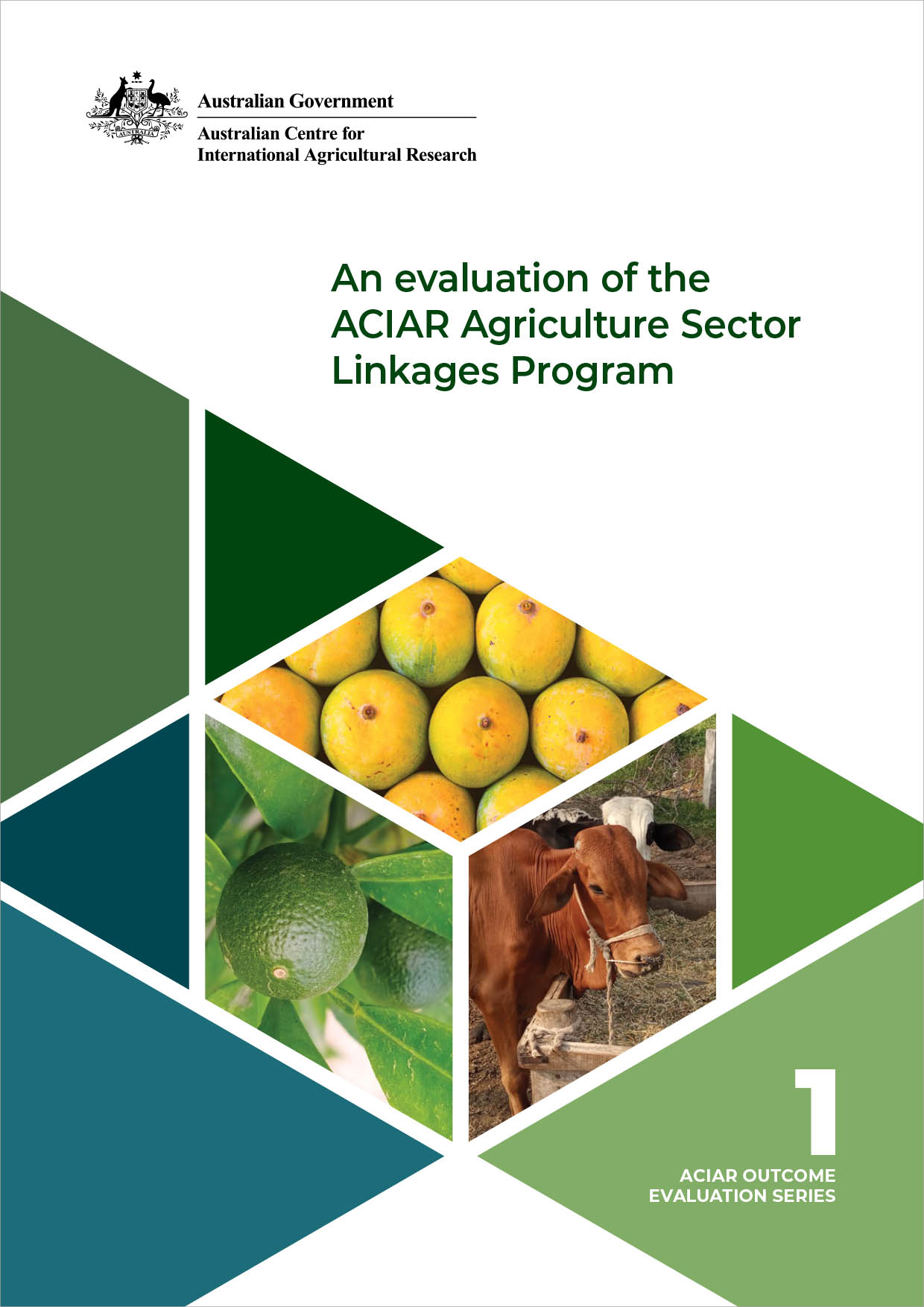 A report cover with photos of mangoes, limes, and cattle