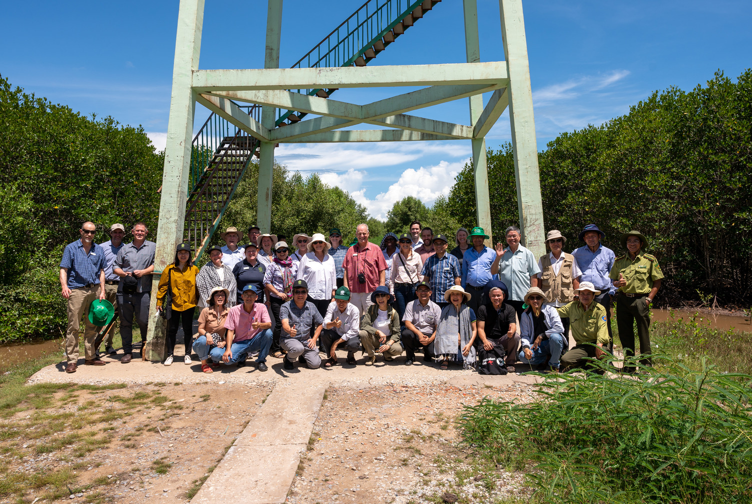 The delegation during a visit to a mangrove forest in the Vinh Chau District, Song Trang Province, in the Mekong Delta region of Vietnam. 