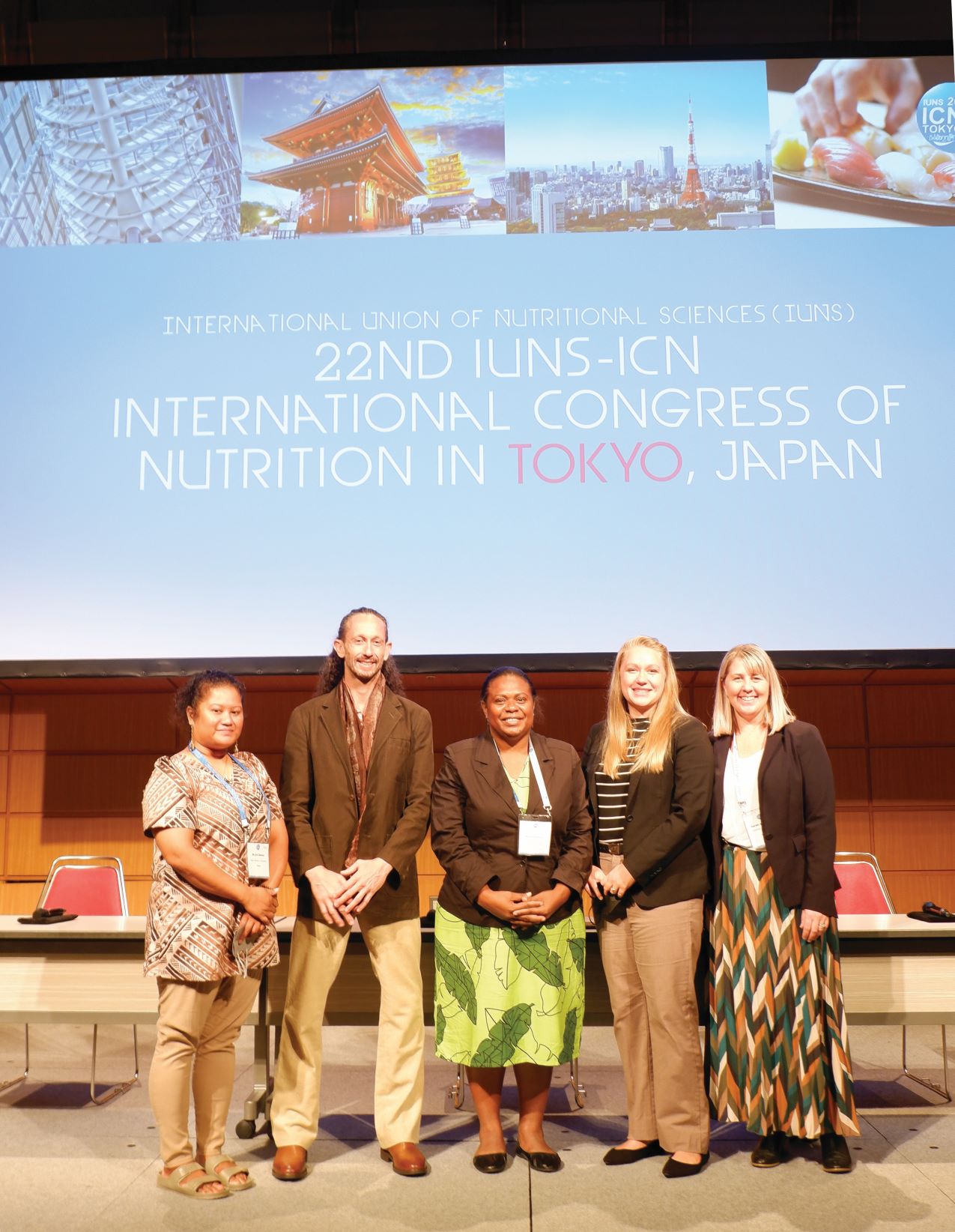 A group of people Speaking at the International Congress of Nutrition about the school meals programs in the Pacific
