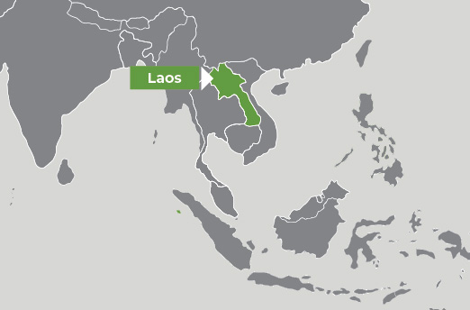 Map showing Laos