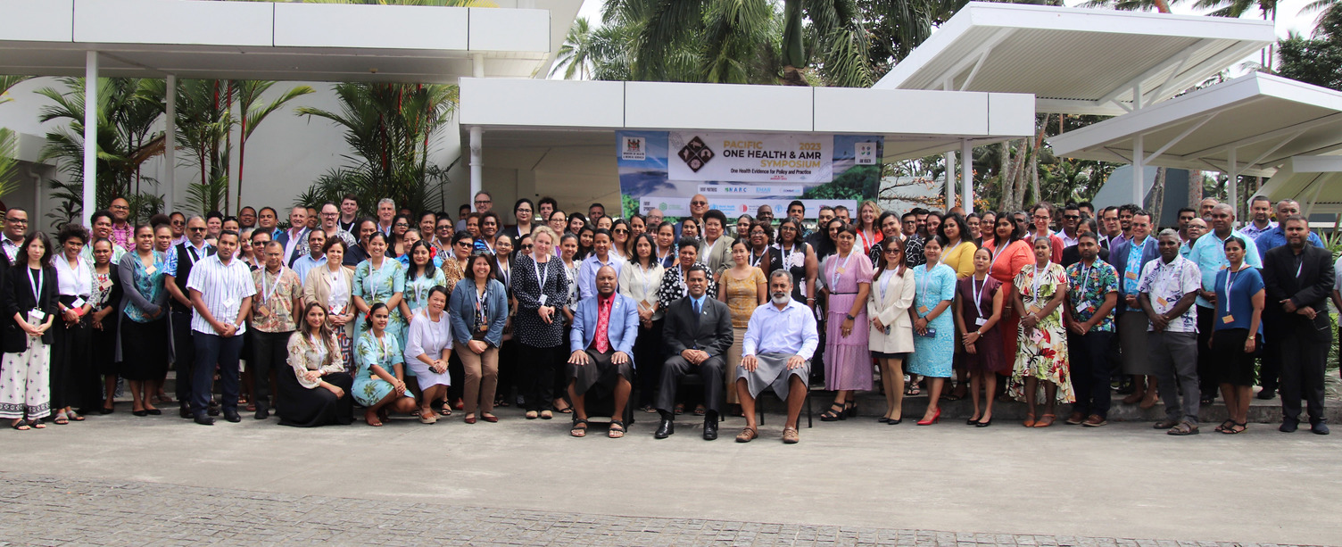 Participants of the inaugural Pacific One Health and Antimicrobial Resistance (AMR) Symposium in Fiji.