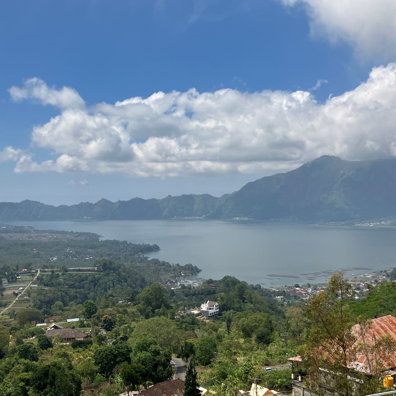 View of a lake in a tropical landscape