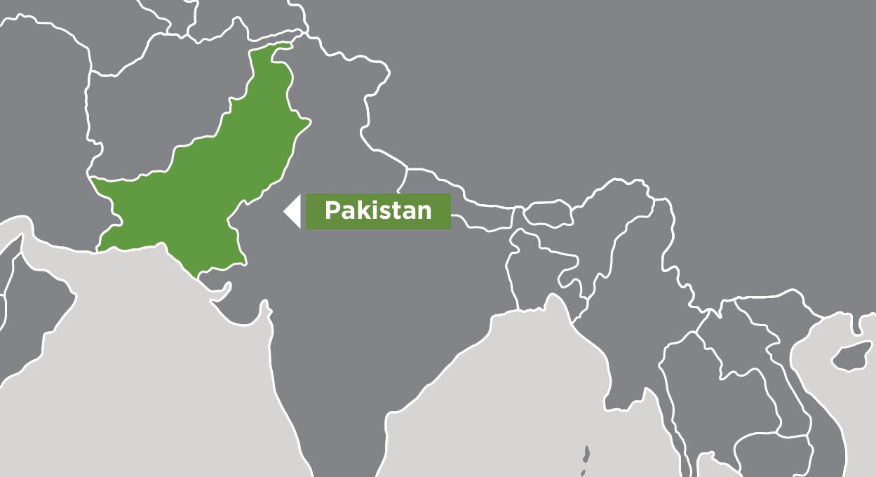 a map highlighting Pakistan