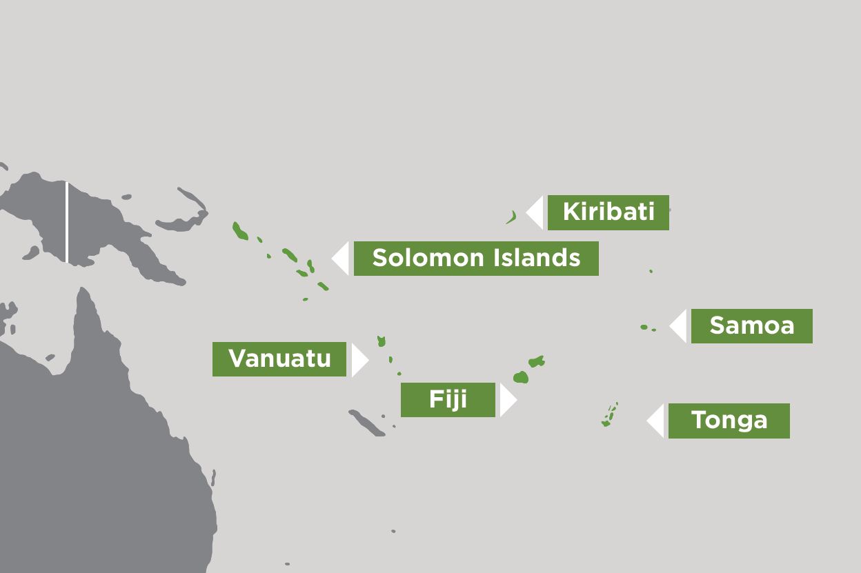 Map showing pacific islands
