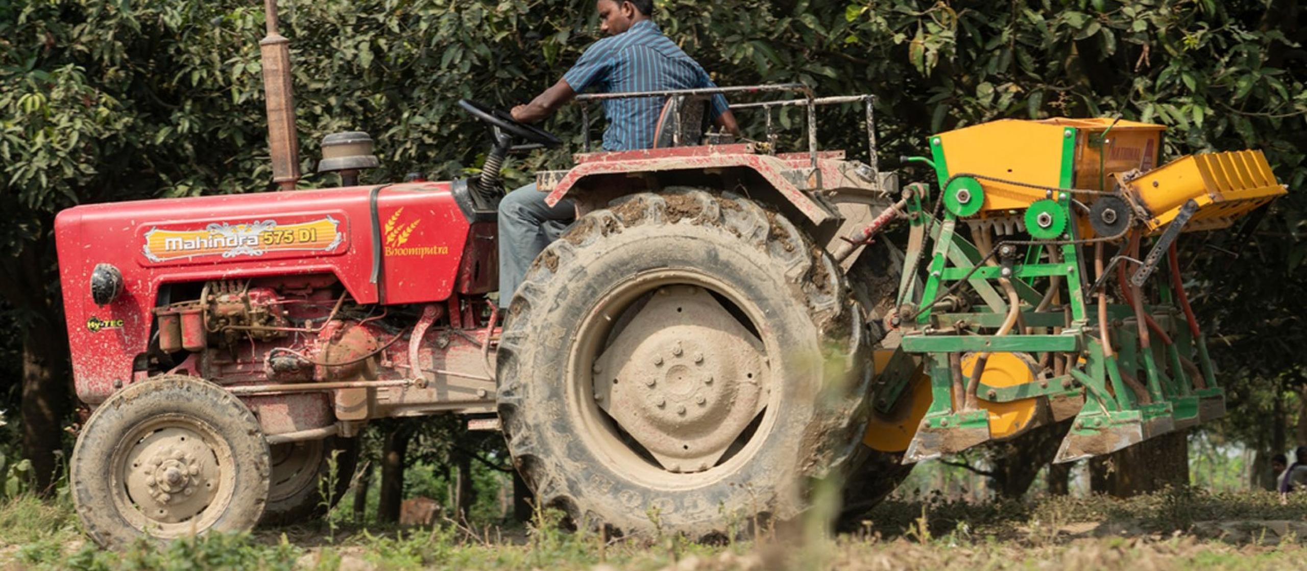 farmer on tractor