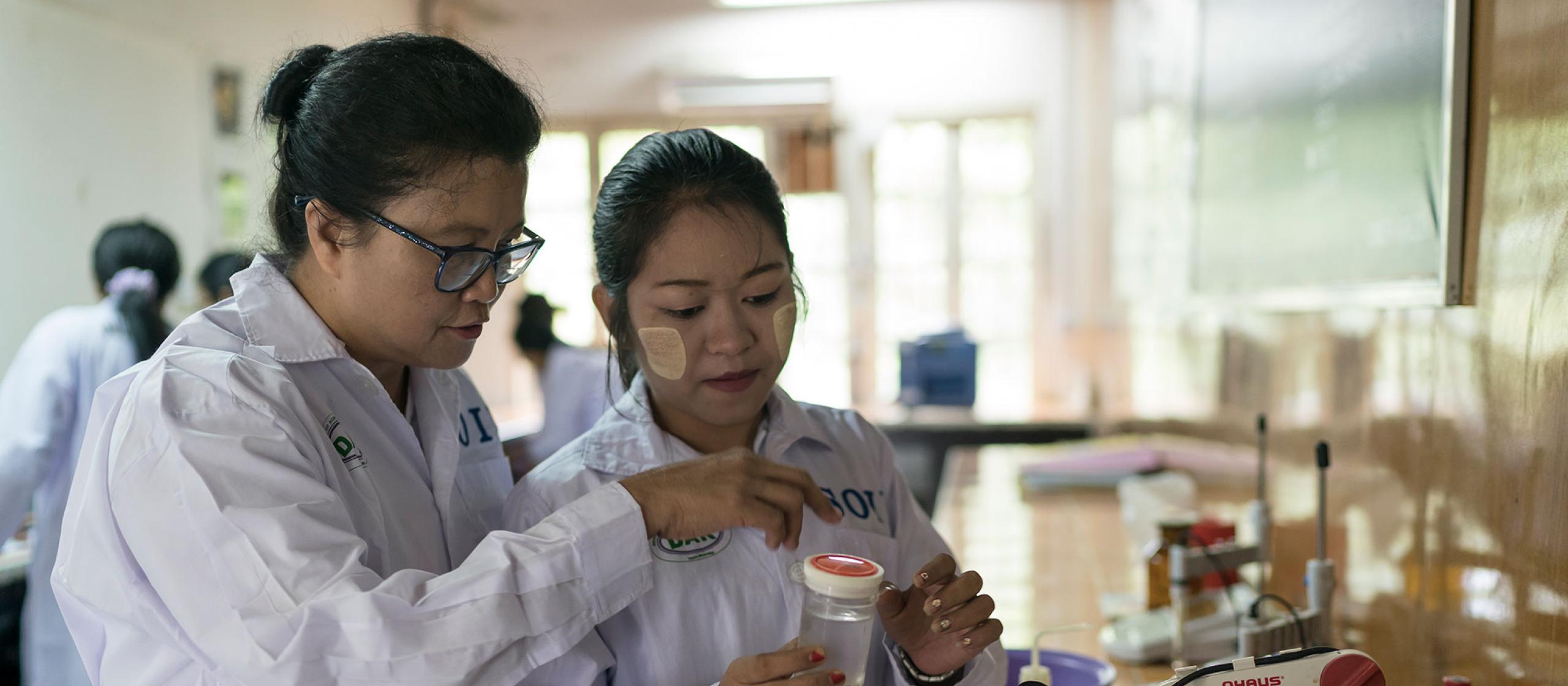 Two women in a lab