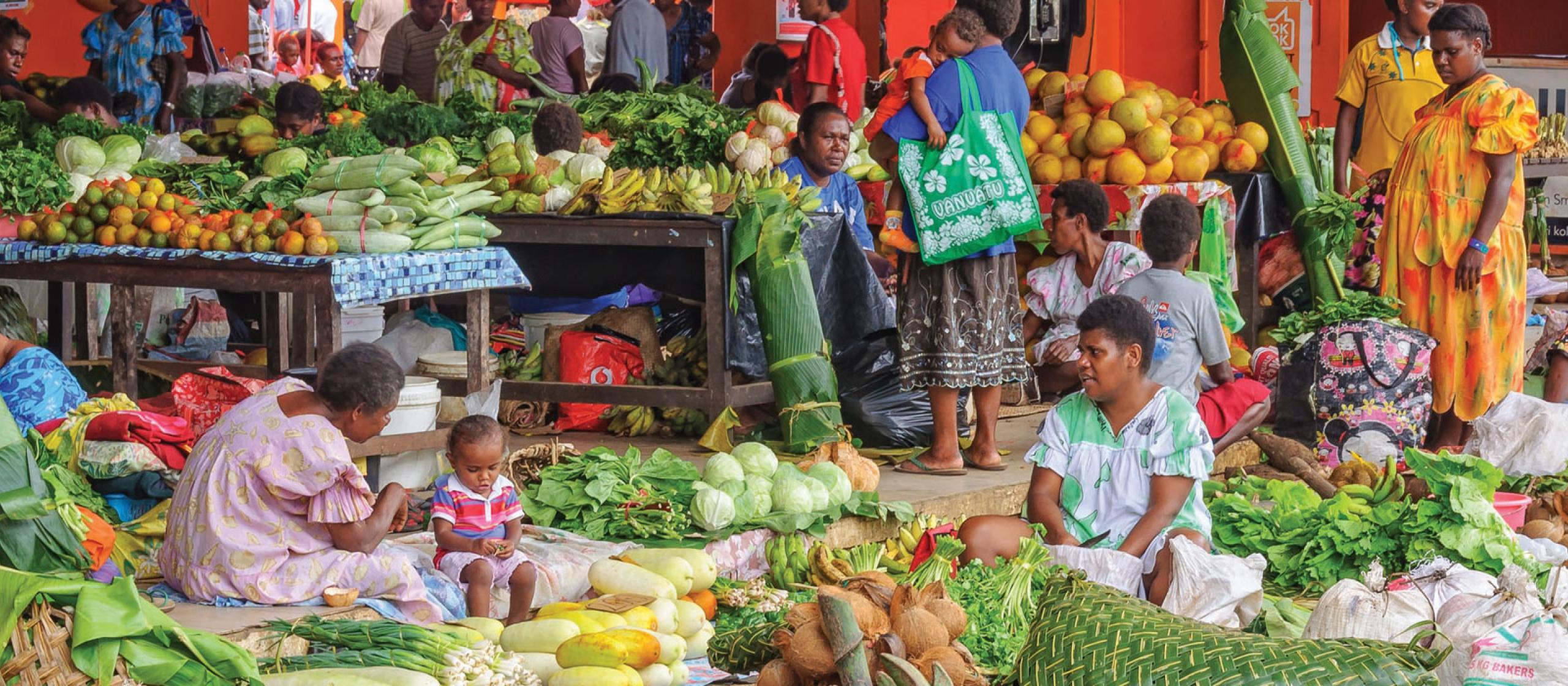 women in the the colourful main market, portvilla, Vanuatu