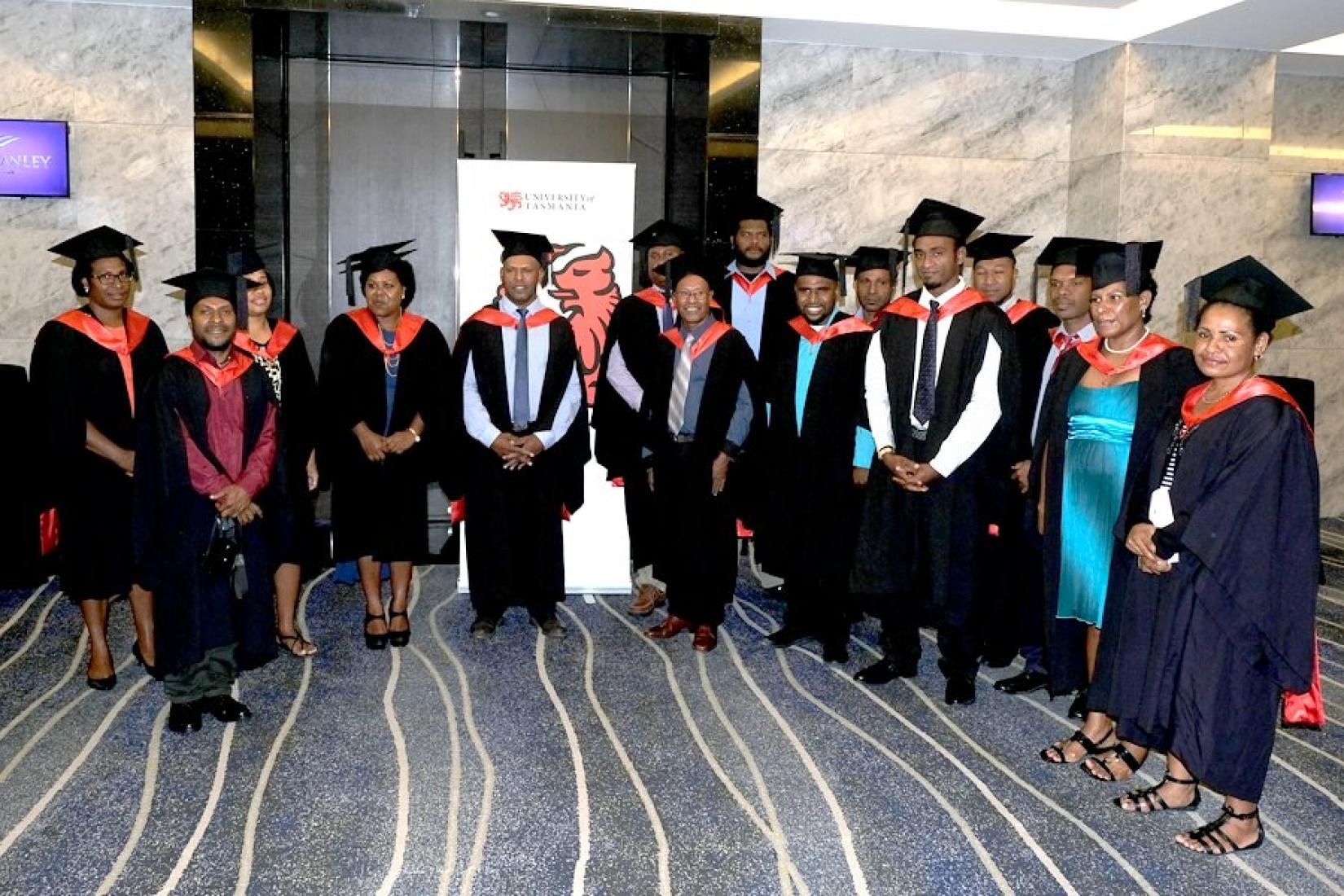 Some of the students after achieving their Graduate Certificate in Research Skills from the University of Tasmania (UTAS).