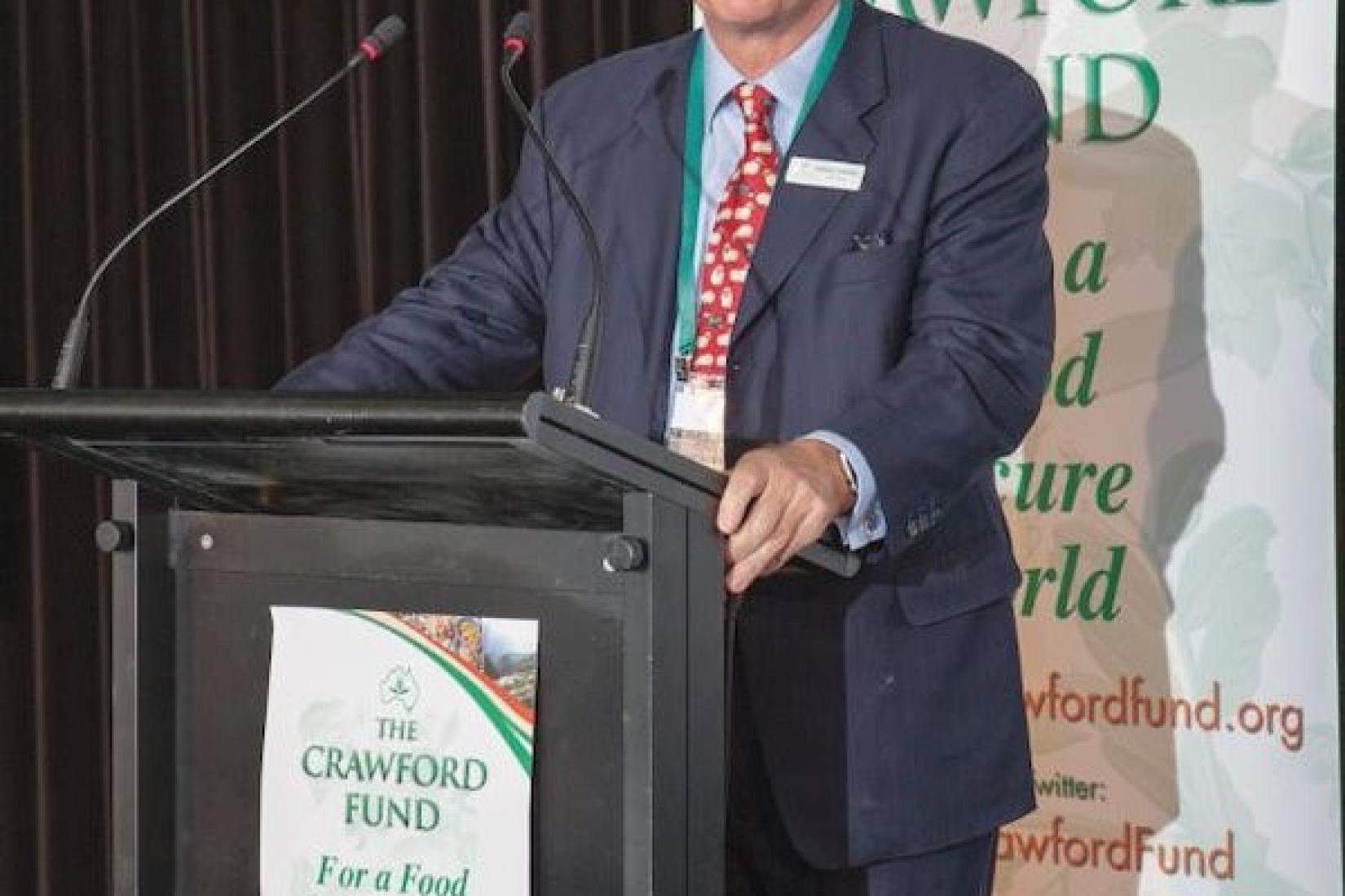 ACIAR CEO Andrew Campbell addresses the audience at the 2017 Crawford Fund Conference Photo: Cathy Reade