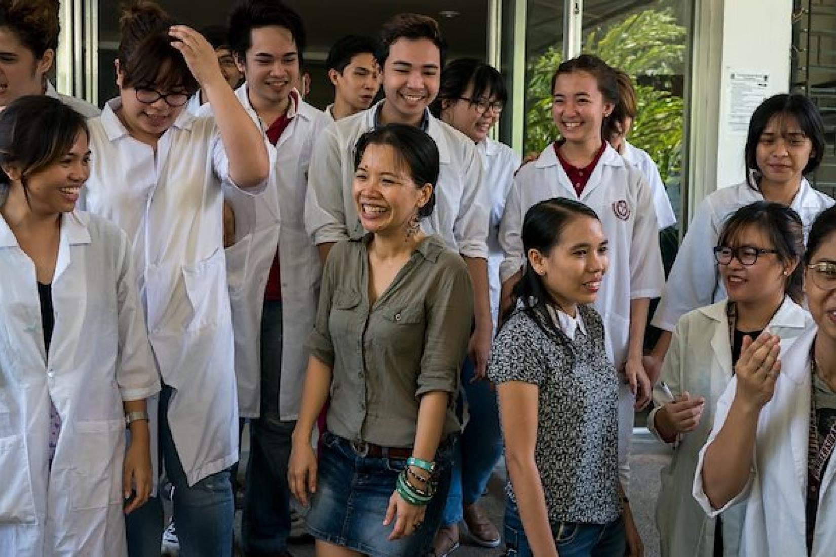 Anna Shangrila Fuentes with other researchers a the University of the Philippines, Mindanao