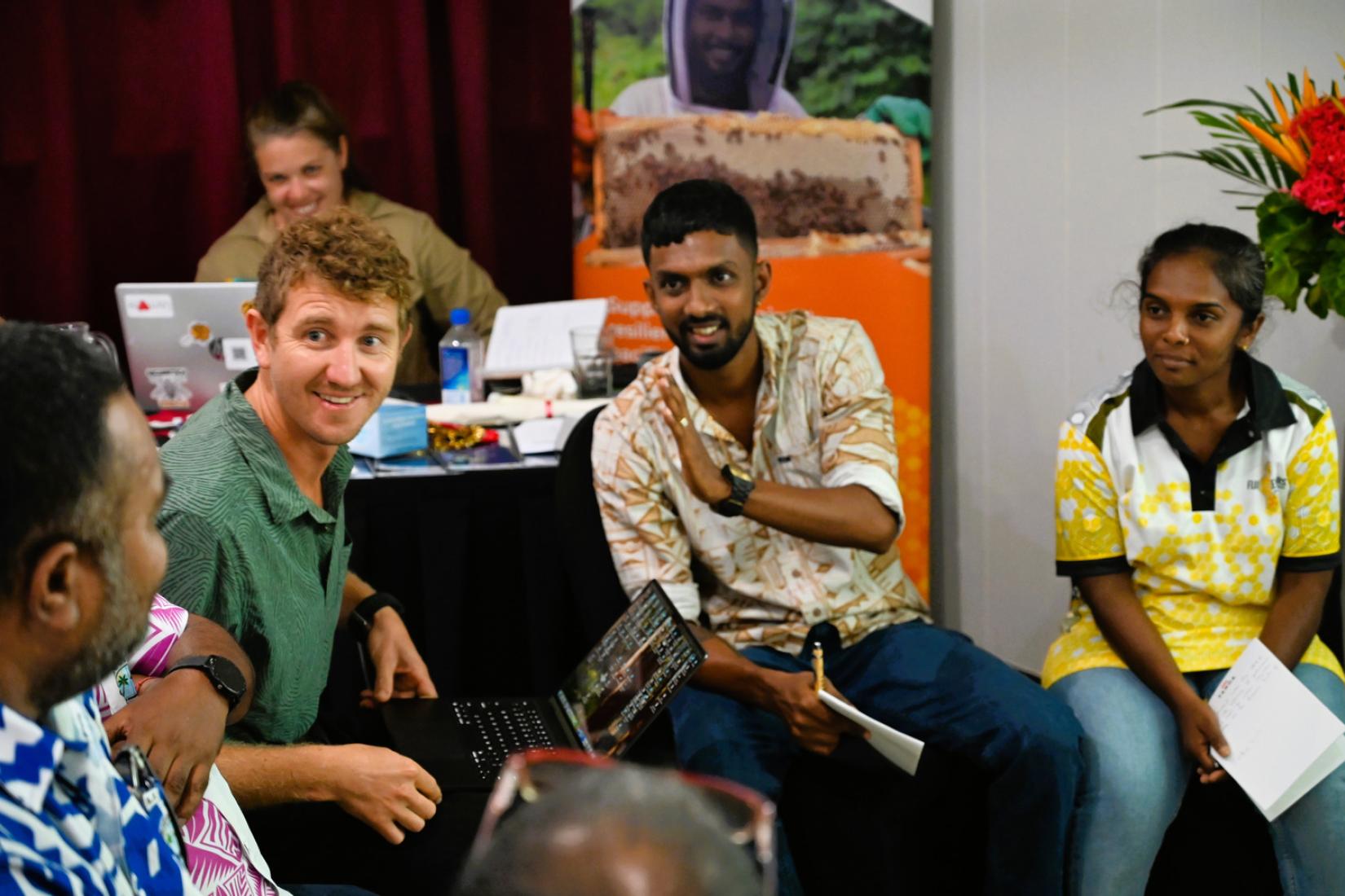Workshop participants talking at an ACIAR-supported project launch