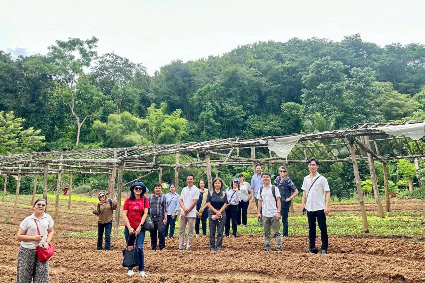 People standing in a field
