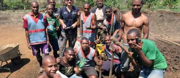 A group of men involved in the Fish for prisons program