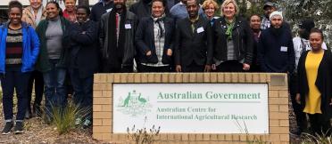Participants in front of ACIAR’s office in Canberra