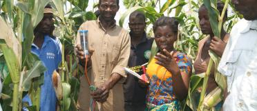 Farmers with Chameleon Soil Water Sensor 
