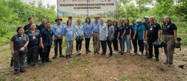 The delegation visit the project site of SLAM/2017/040 project, Development of rubber-based cropping system in southern Philippines, in Agusan del Sur.