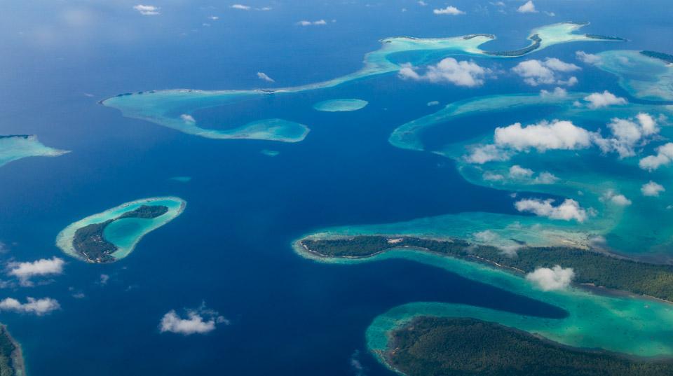 view from above the pacific islands