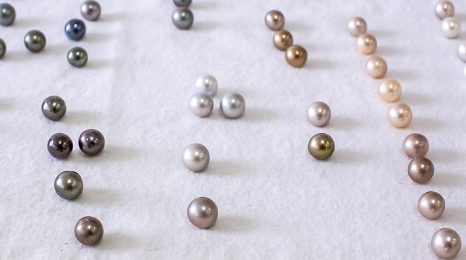 pearls on a white background