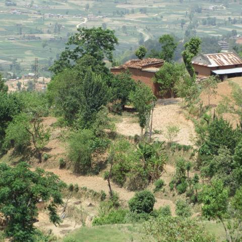 A valley in Nepal with houses