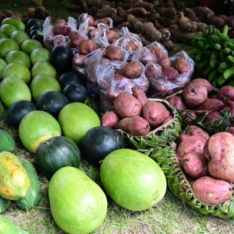 Fruit and vegetables at a market