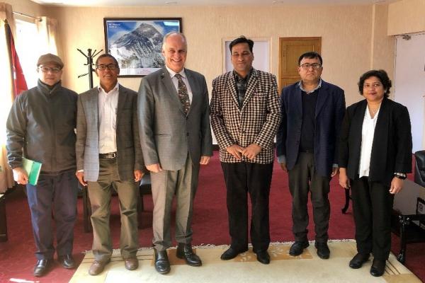 With HE Shakti Bahadur Basnet, the Minister for Forests and Environment of Nepal (to my left), Dr Naya Sharma Paudel (on my right), Dr Popular Gentle from Oxford Policy Management and Dr Pratibha Singh (right) and the Minister’s private secretary (left).