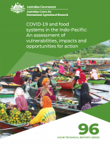 Cover page ACIAR Technical Report 96 with photo if floating market in Indonesia