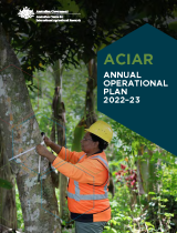 Cover image of the report, showing title, Australian Government logo, and a photograph of a scientist measuring a tree trunk.